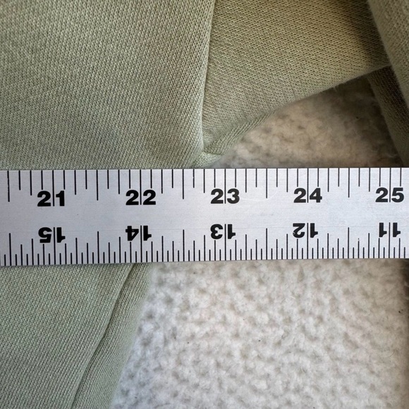 Women’s J. Crew Heritage Fleece Cropped Hoodie Size XL Green - Picture 4 of 6